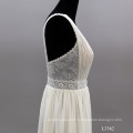 Sleeveless Applique Beaded Bridal a line Wedding Gowns Bride Dresses